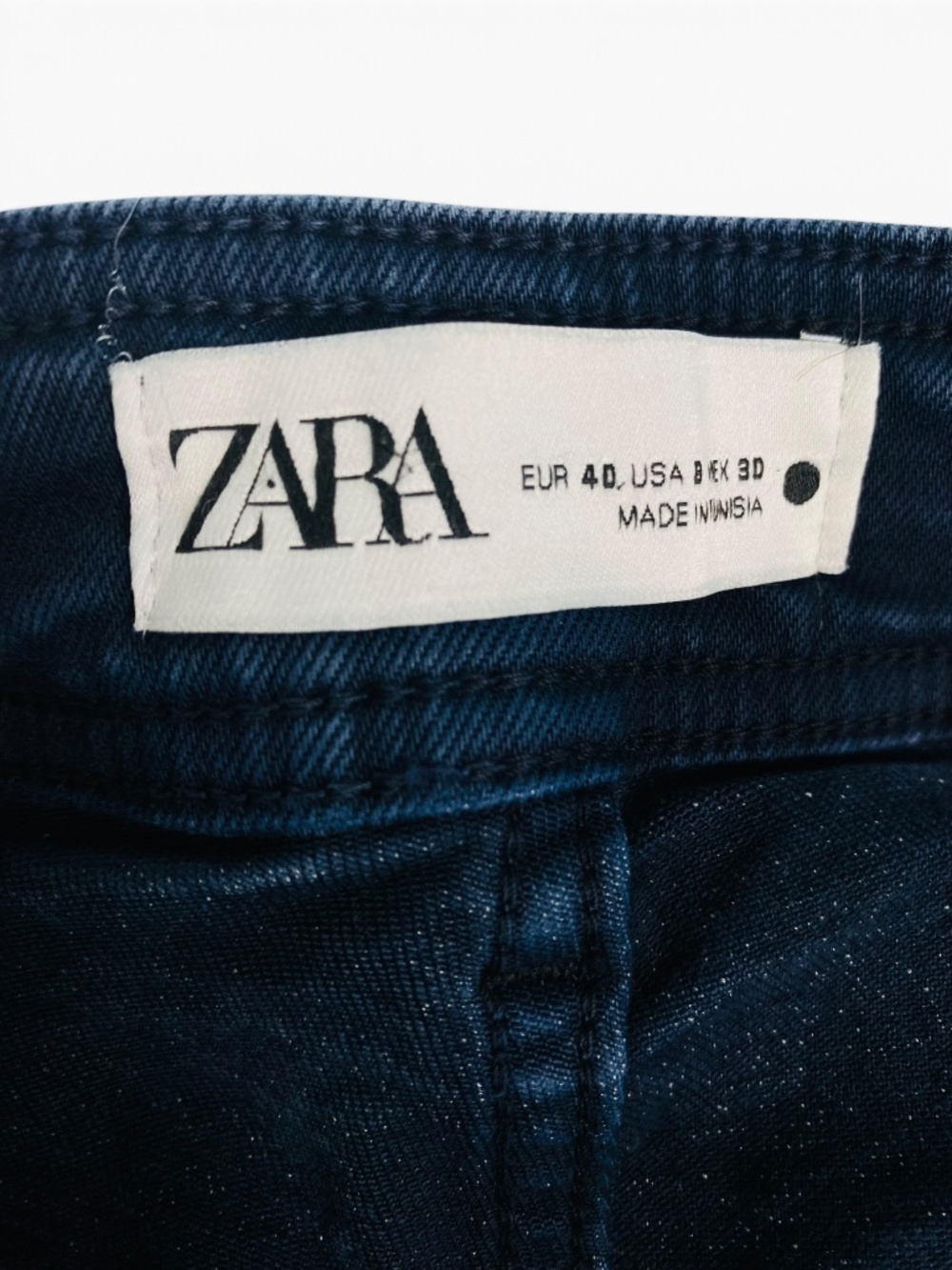 ZARA The Marine Straight High Rise Jeans in Blue Size 8 - Picture 5 of 5